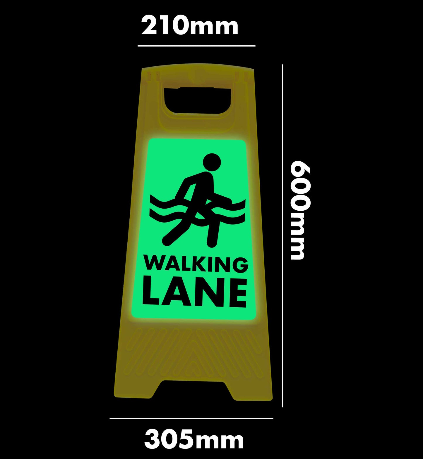 Glow In The Dark - Yellow A-Frame - Walking Lane