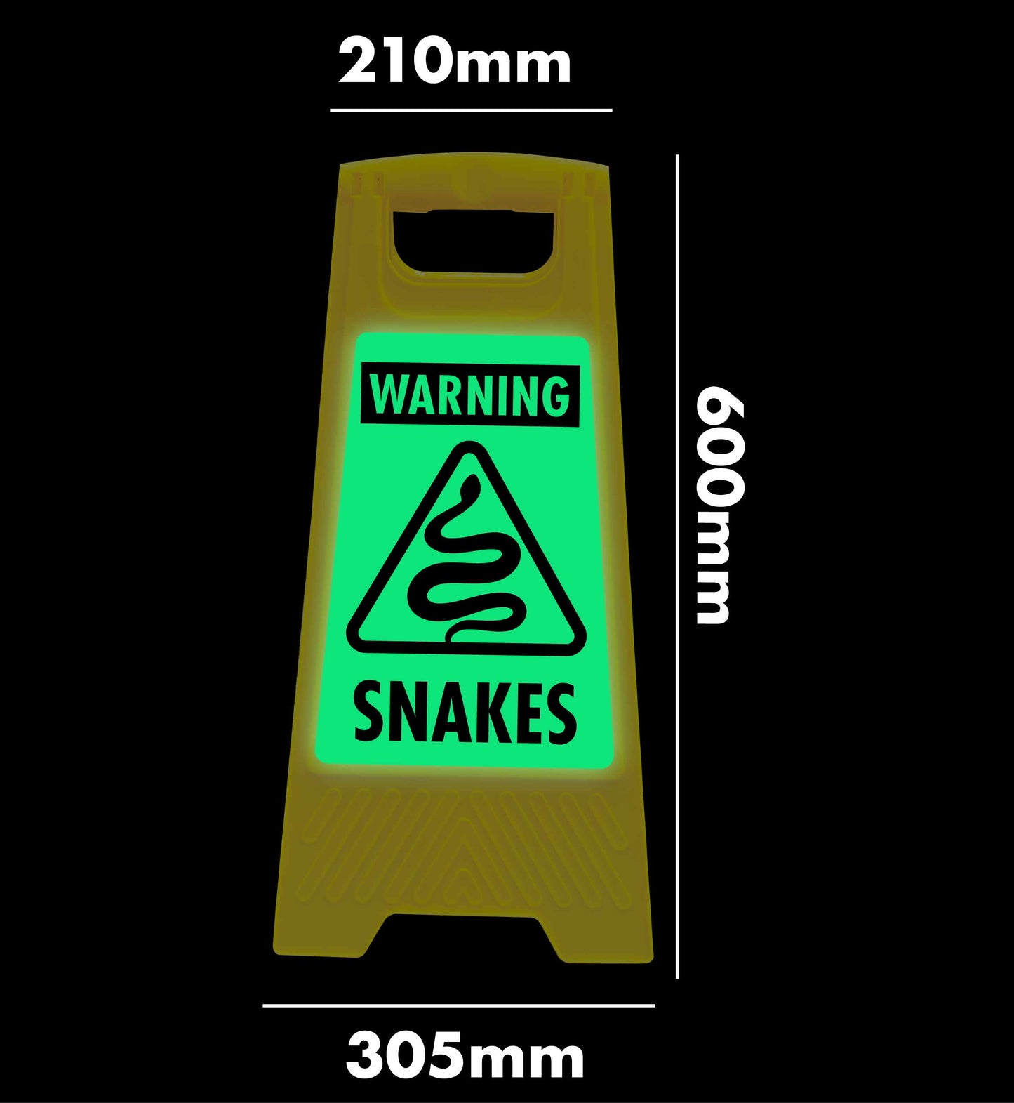 Glow In The Dark - Yellow A-Frame - Warning Snakes