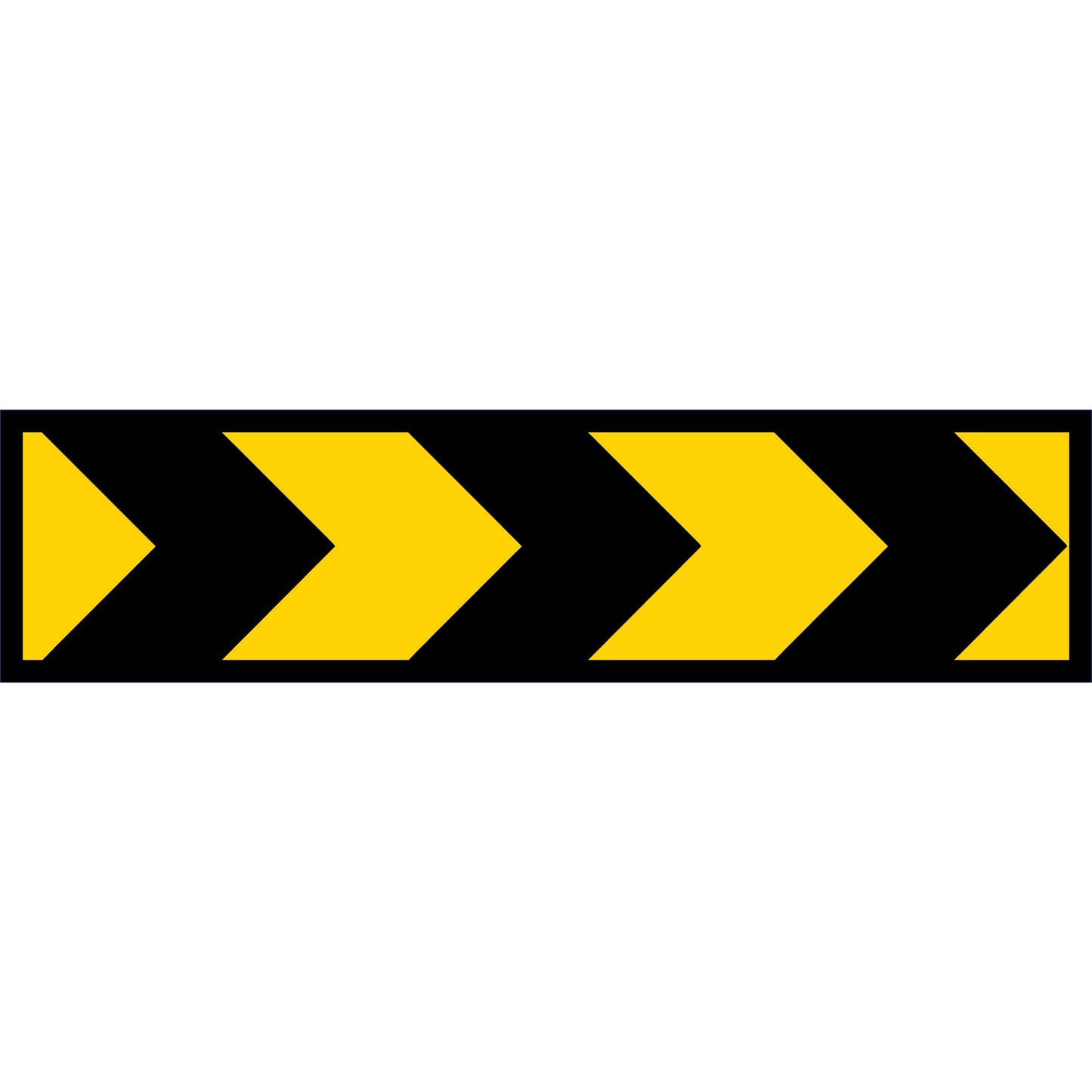 Yellow Black Bold Arrows Long Skinny Multi Message Traffic Sign