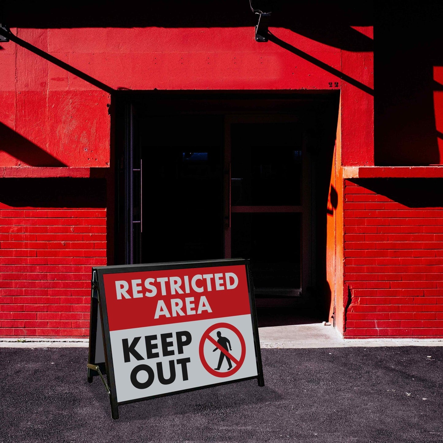 A-Frame Landscape Black - Restricted Area Keep Out Corflute Inserts - New Signs