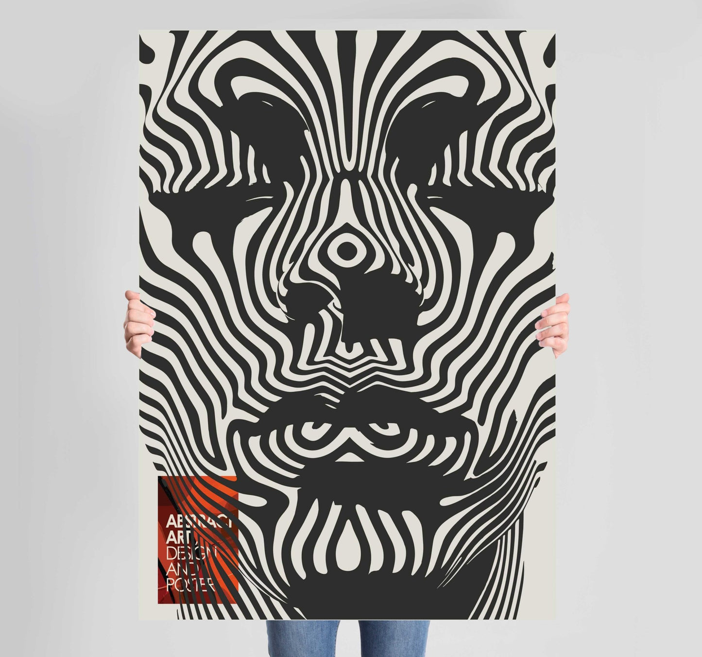 Abstract Colourful Zebra Face Poster Wall Art Prints - New Signs