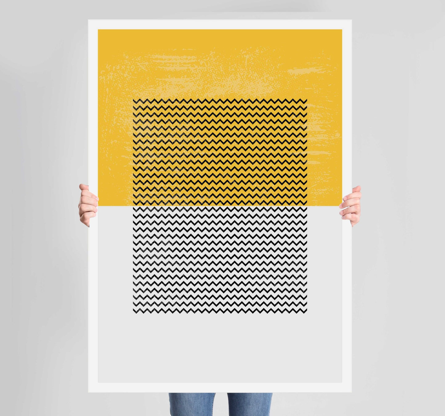 Abstract Shapes Yellow Poster Wall Art Prints - New Signs
