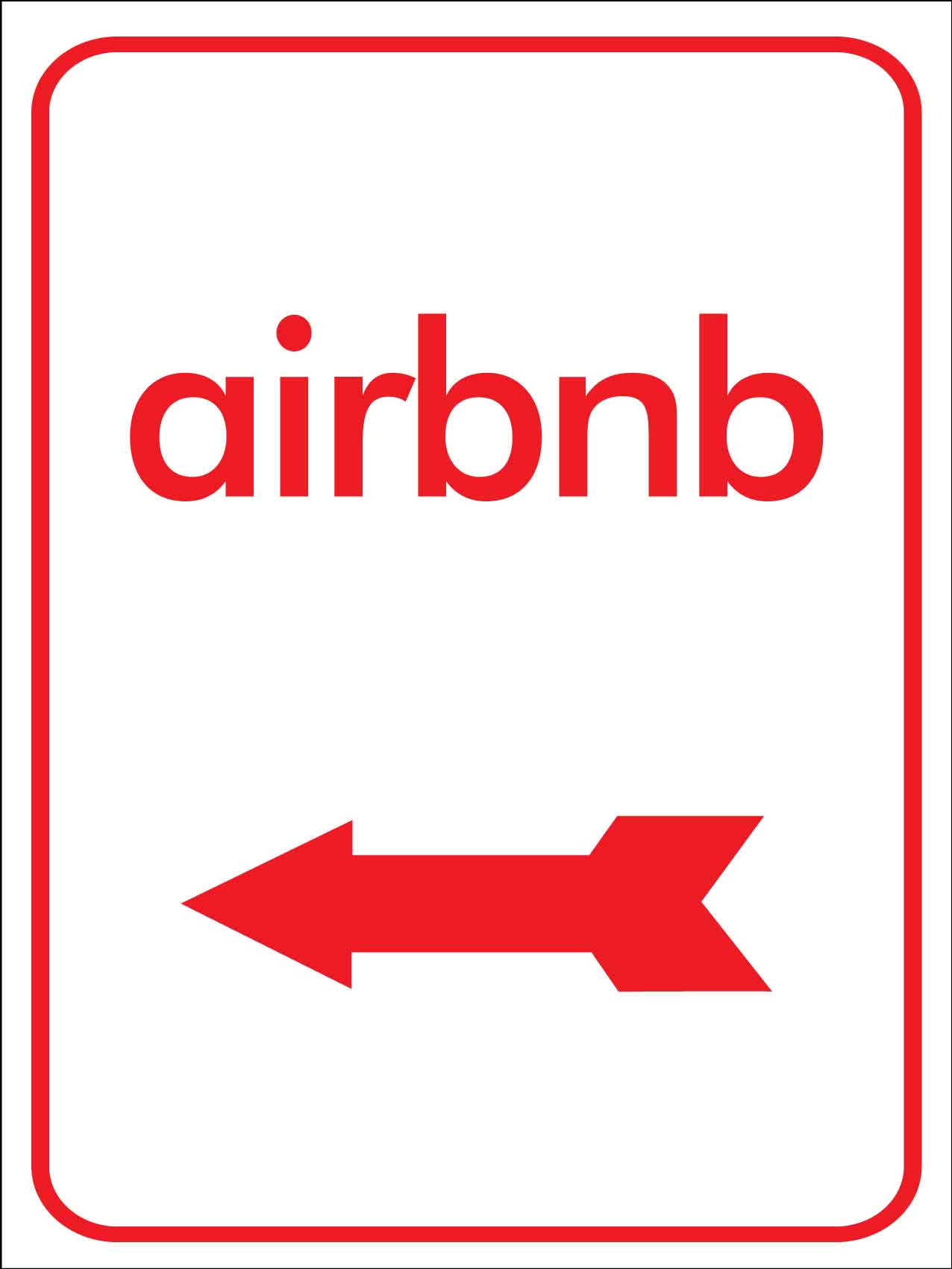 Airbnb (Left Arrow) Sign - New Signs
