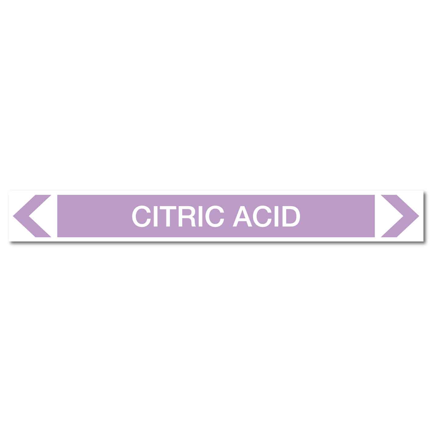 Alkalis / Acids - Citric Acid - Pipe Marker Sticker - New Signs