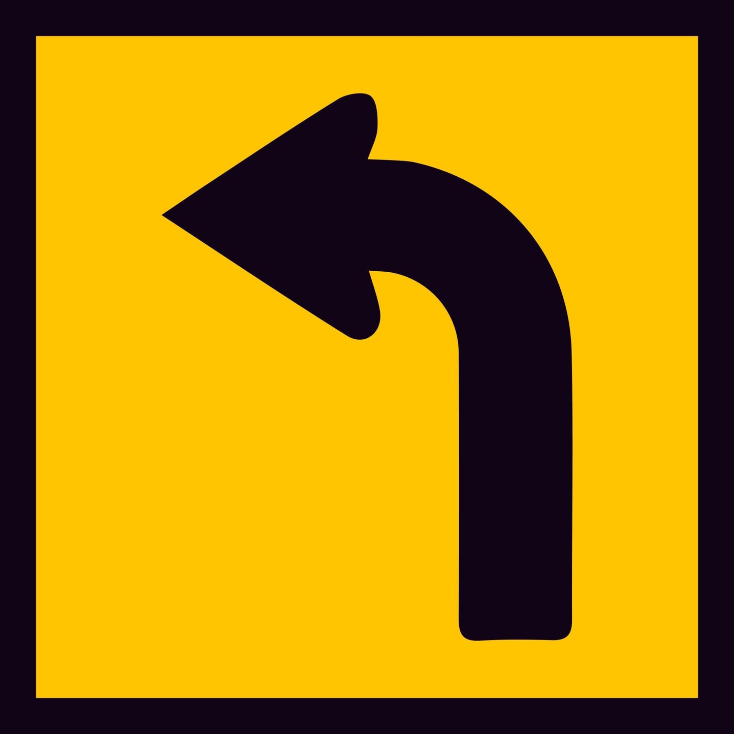 Arrow Curved Left Multi Message Traffic Sign - New Signs