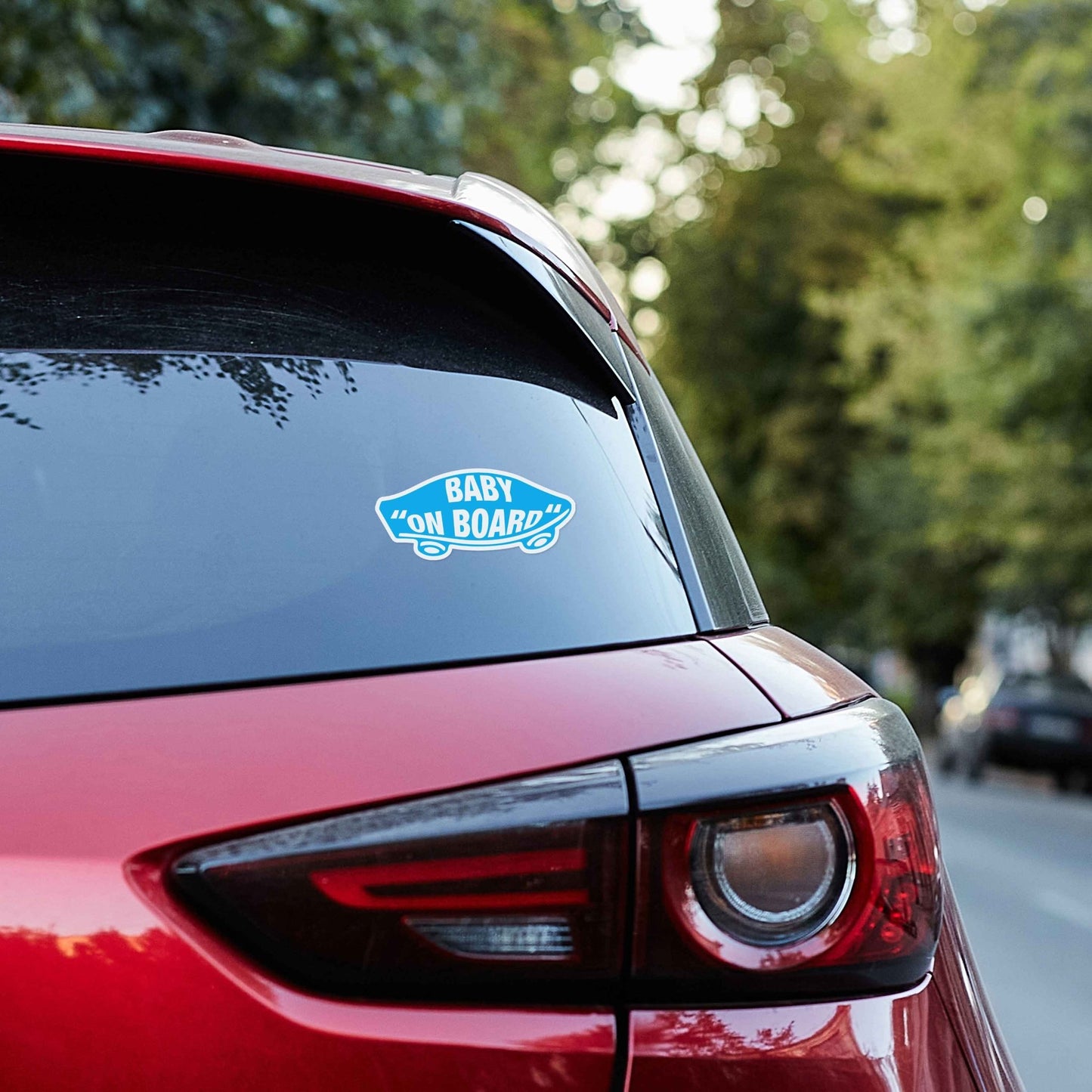 Baby On Board Skate Blue Vehicle Sticker - New Signs