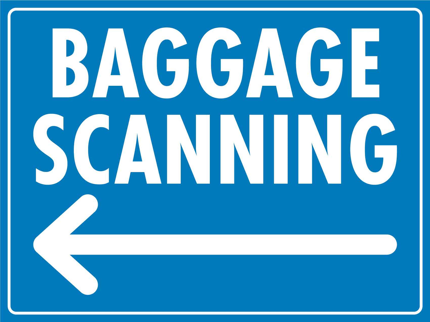 Baggage Scanning Left Arrow - New Signs