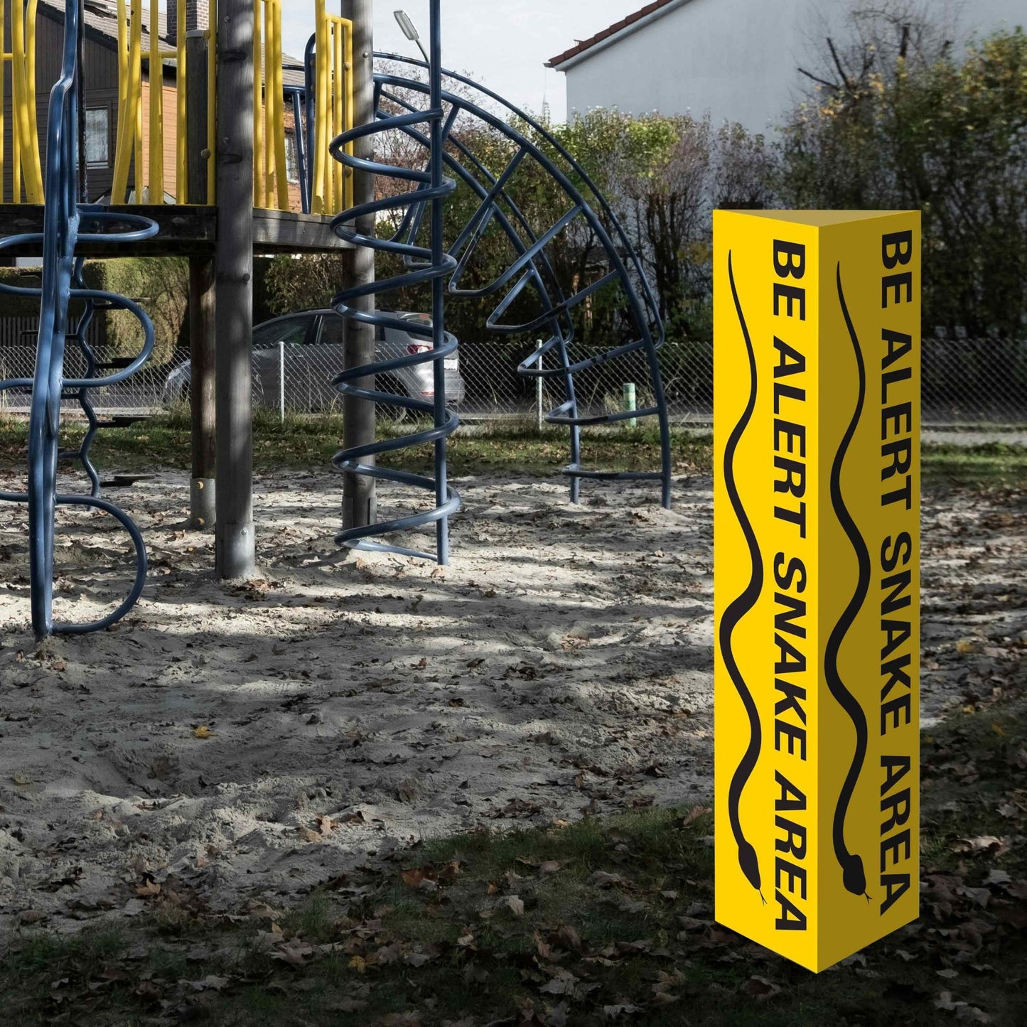 Be Alert Snake Area - Corflute Bollard Cover - New Signs