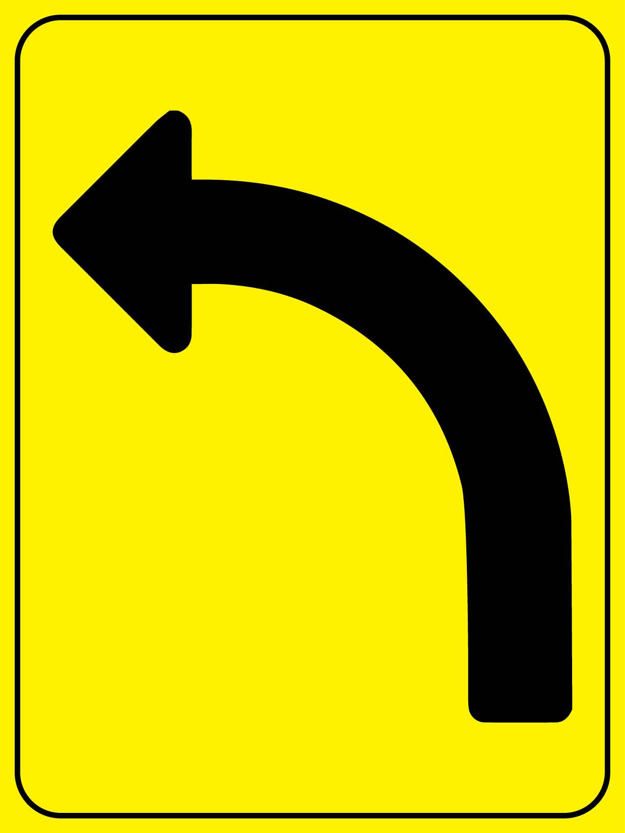 Bent Arrow Left Sign - New Signs