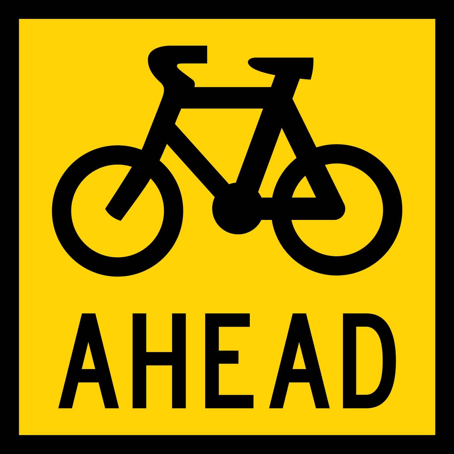 Bike Ahead Multi Message Traffic Sign - New Signs