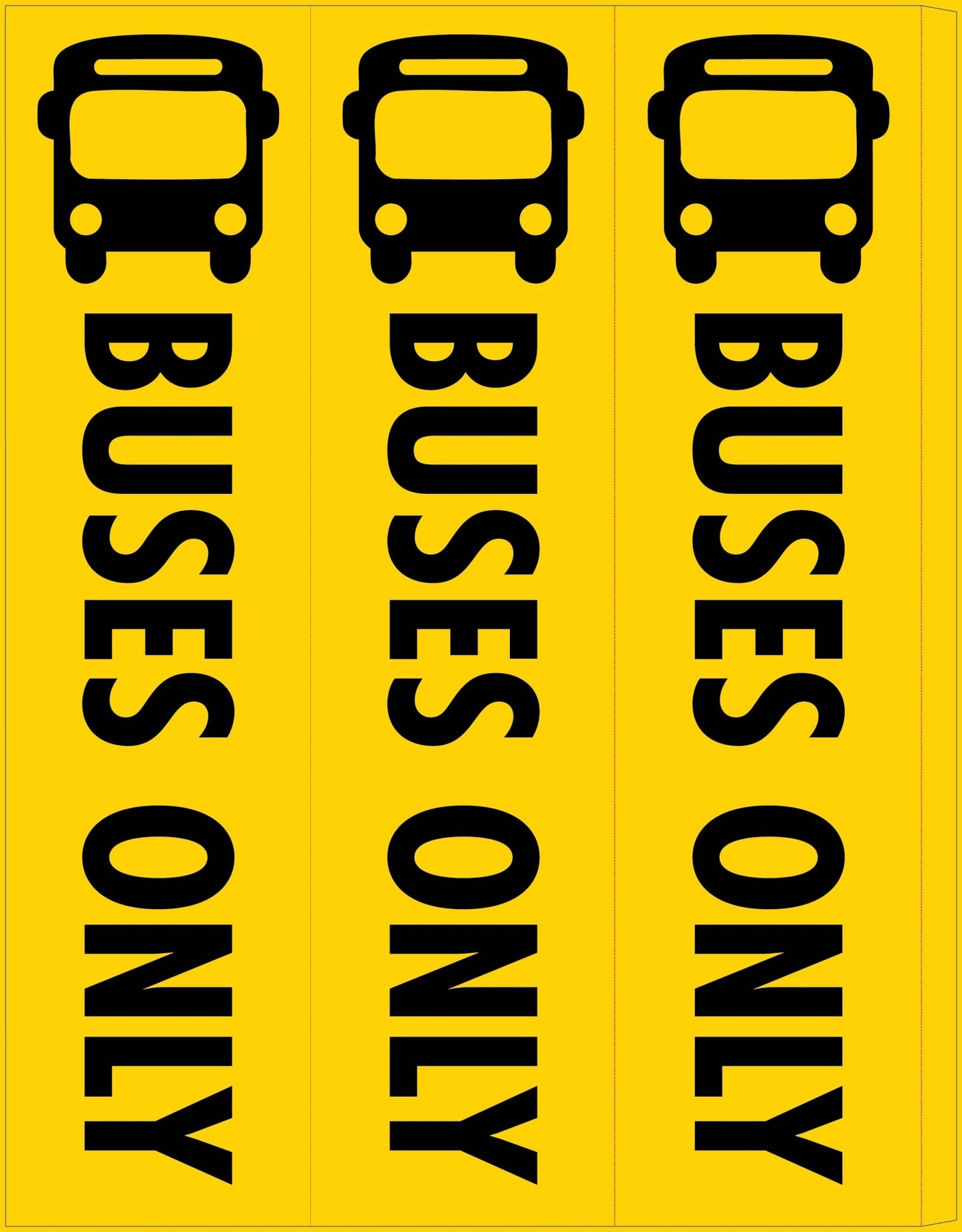 Buses Only - Corflute Bollard Cover - New Signs