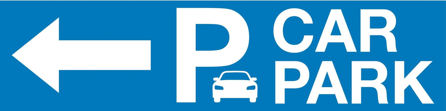 Car Park Left Arrow - Landscape Corflute Toblerone Signs - New Signs