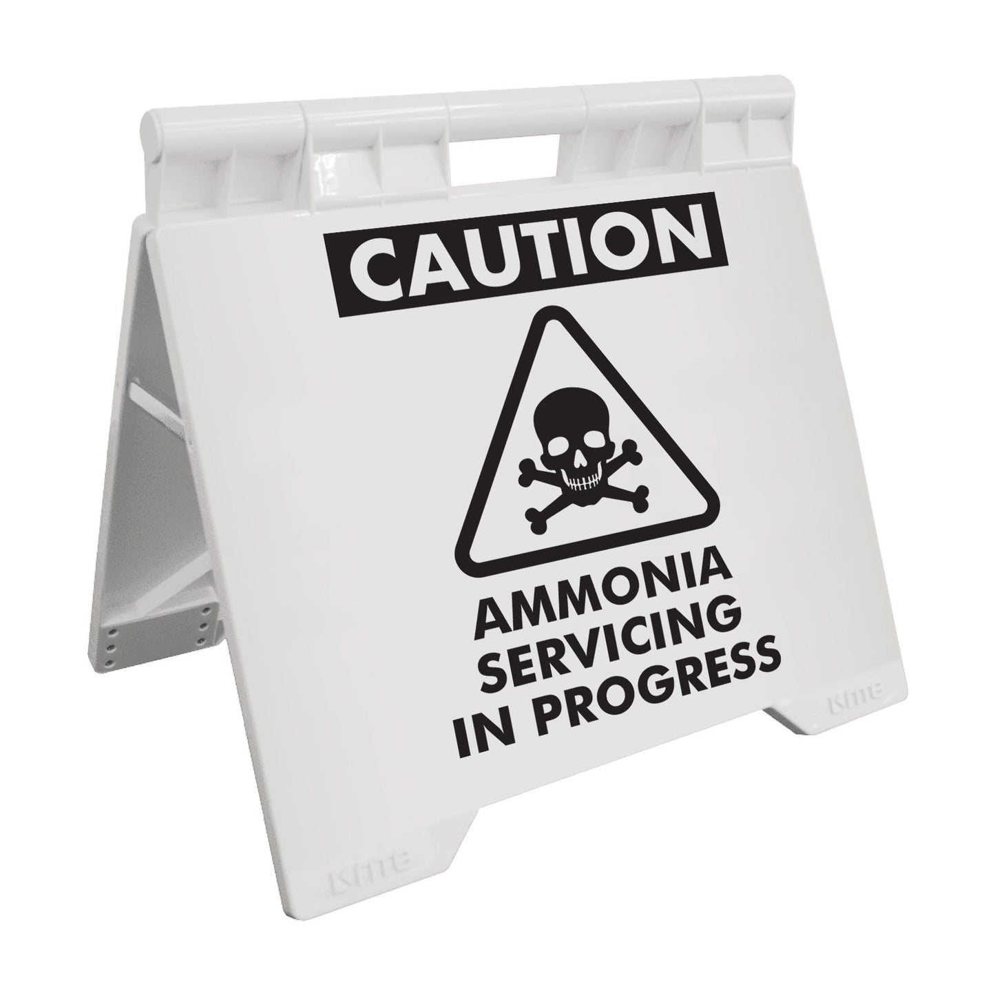 Caution Ammonia Servicing In Progress - Evarite A - Frame Sign - New Signs