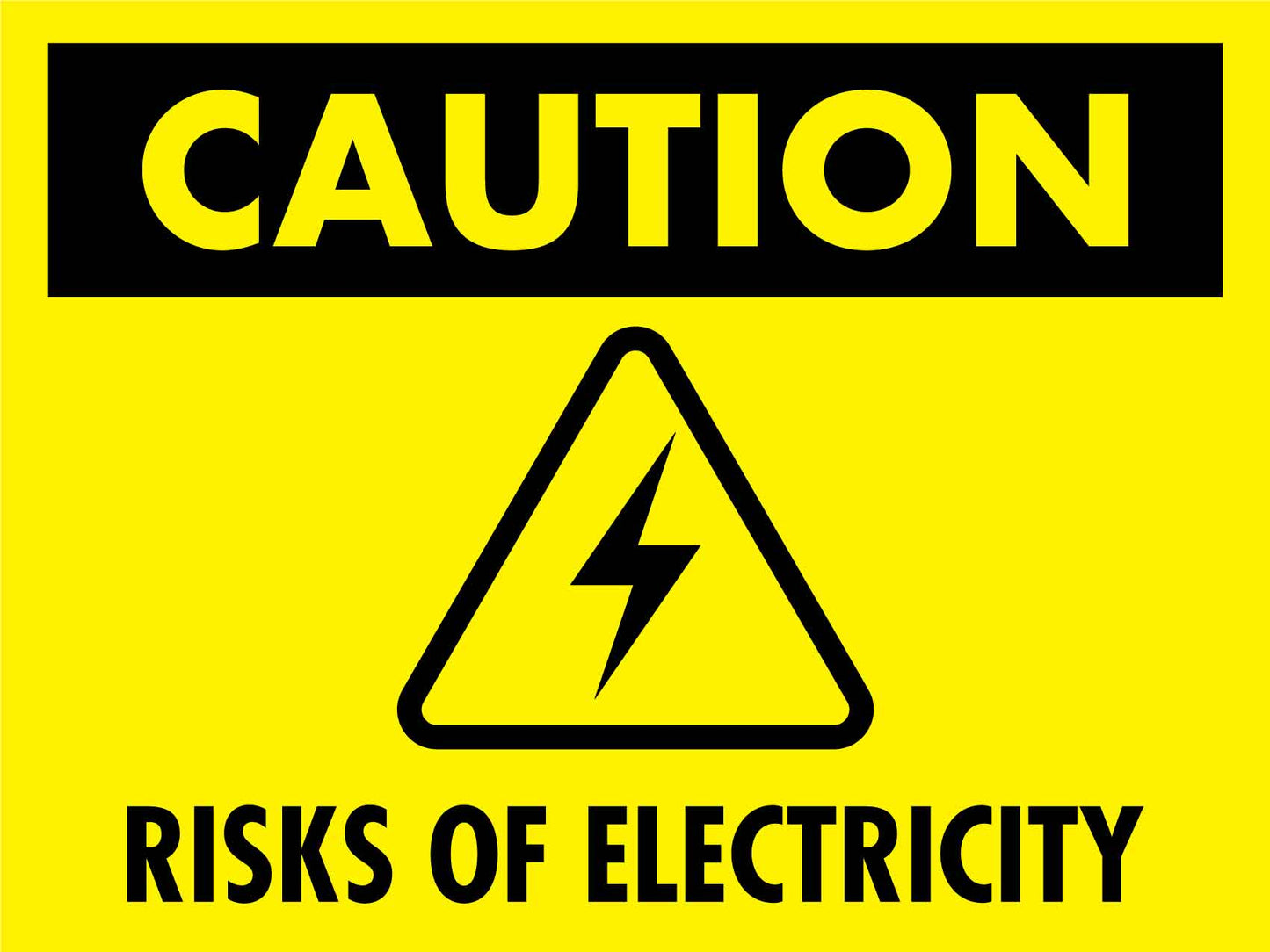 Caution Risk Of Electricity Sign - New Signs
