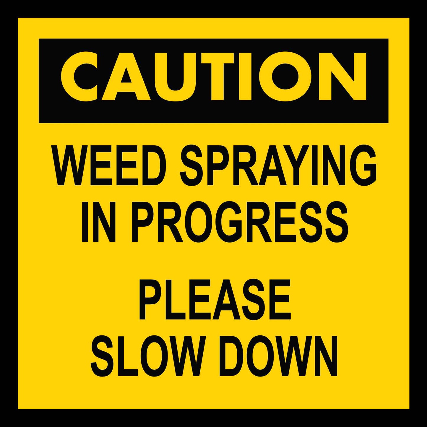 Caution Weed Spraying In Progress Please Slow Down Multi Message Traffic Sign - New Signs