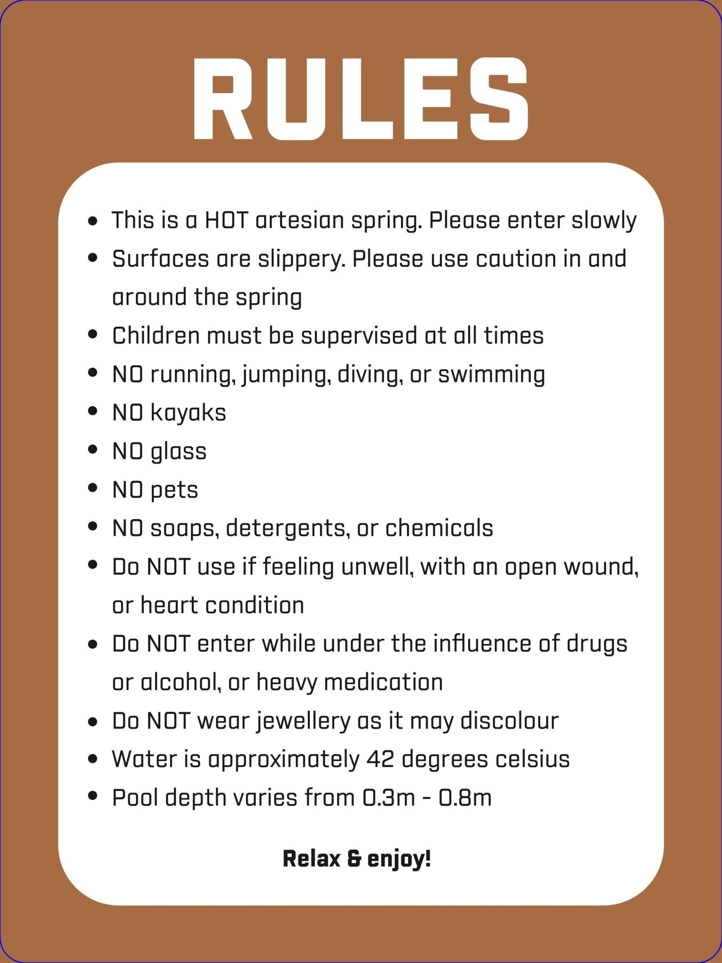 Charlotte - Pool Rules - New Signs