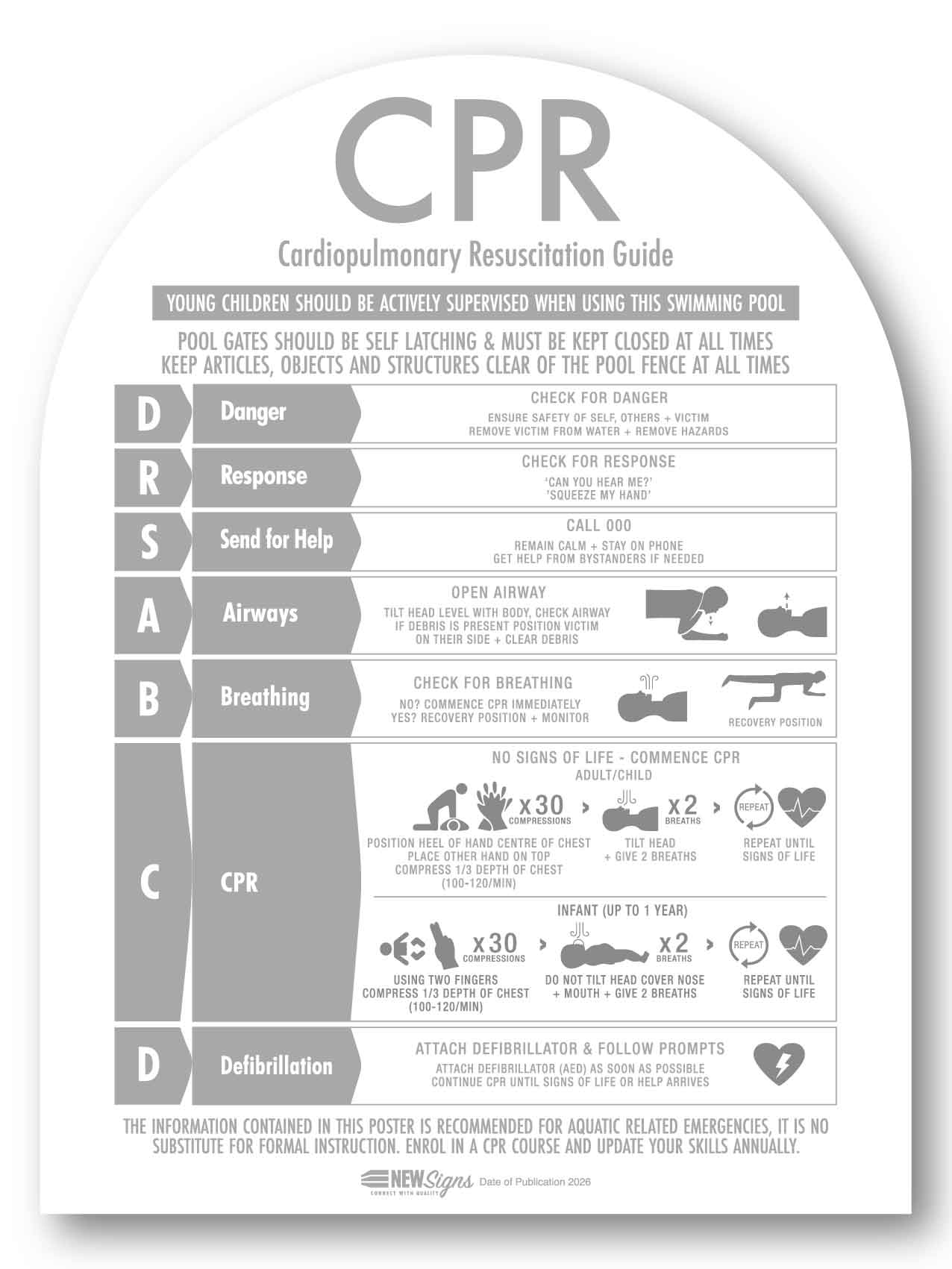CPR Sign Arch Grey - New Signs