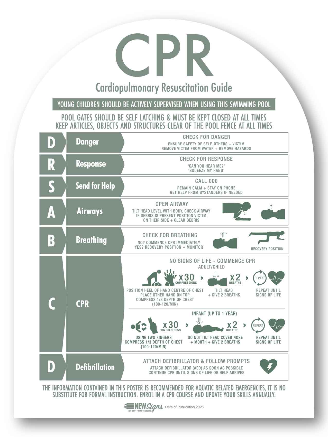 CPR Sign Arch Sage - New Signs