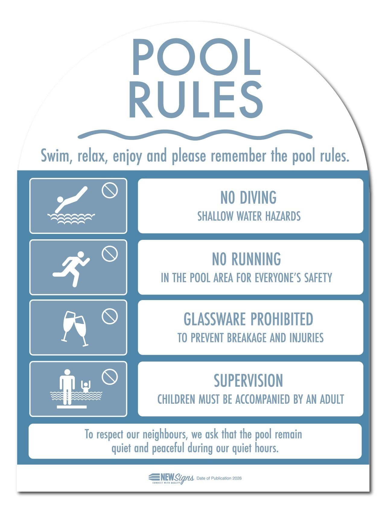 CPR Sign & Pool Rules Sign Pack Arch Ocean - New Signs