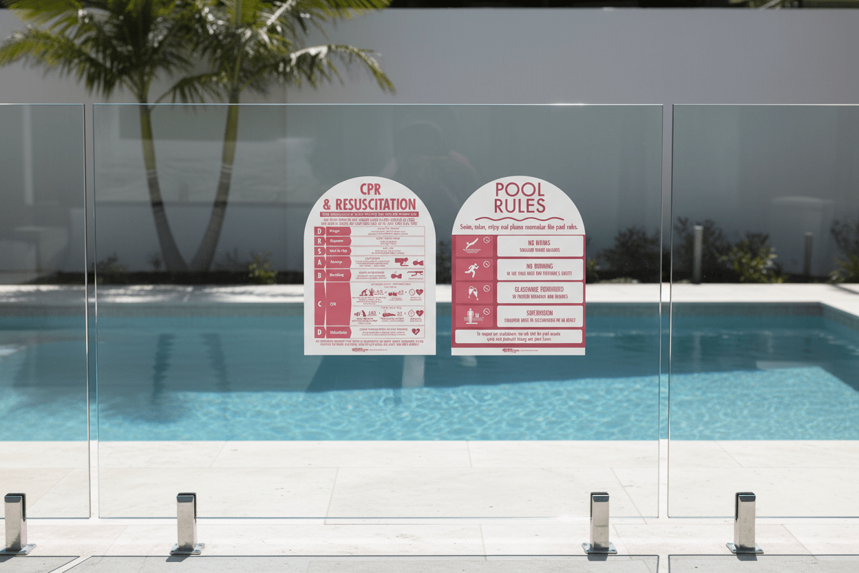 CPR Sign & Pool Rules Sign Pack Arch Rose - New Signs