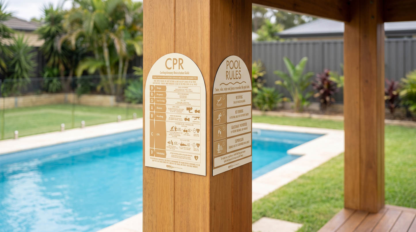 CPR Sign & Pool Rules Sign Pack Arch Sand - New Signs