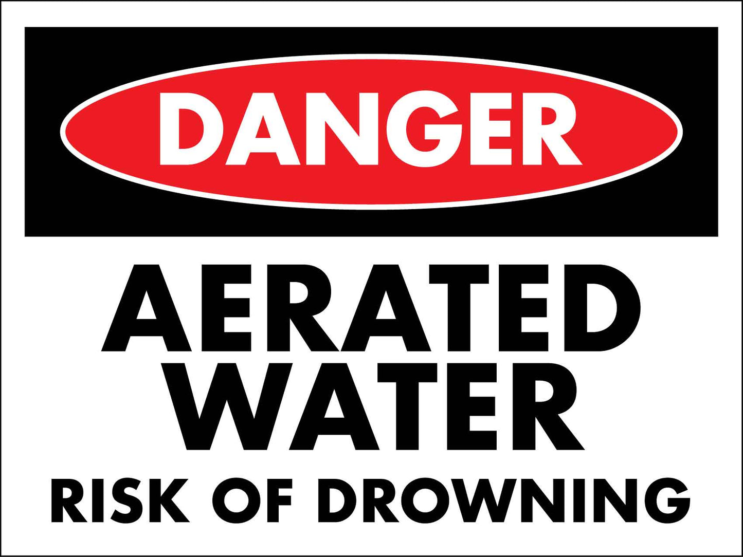 Danger Aerated Water Sign - New Signs