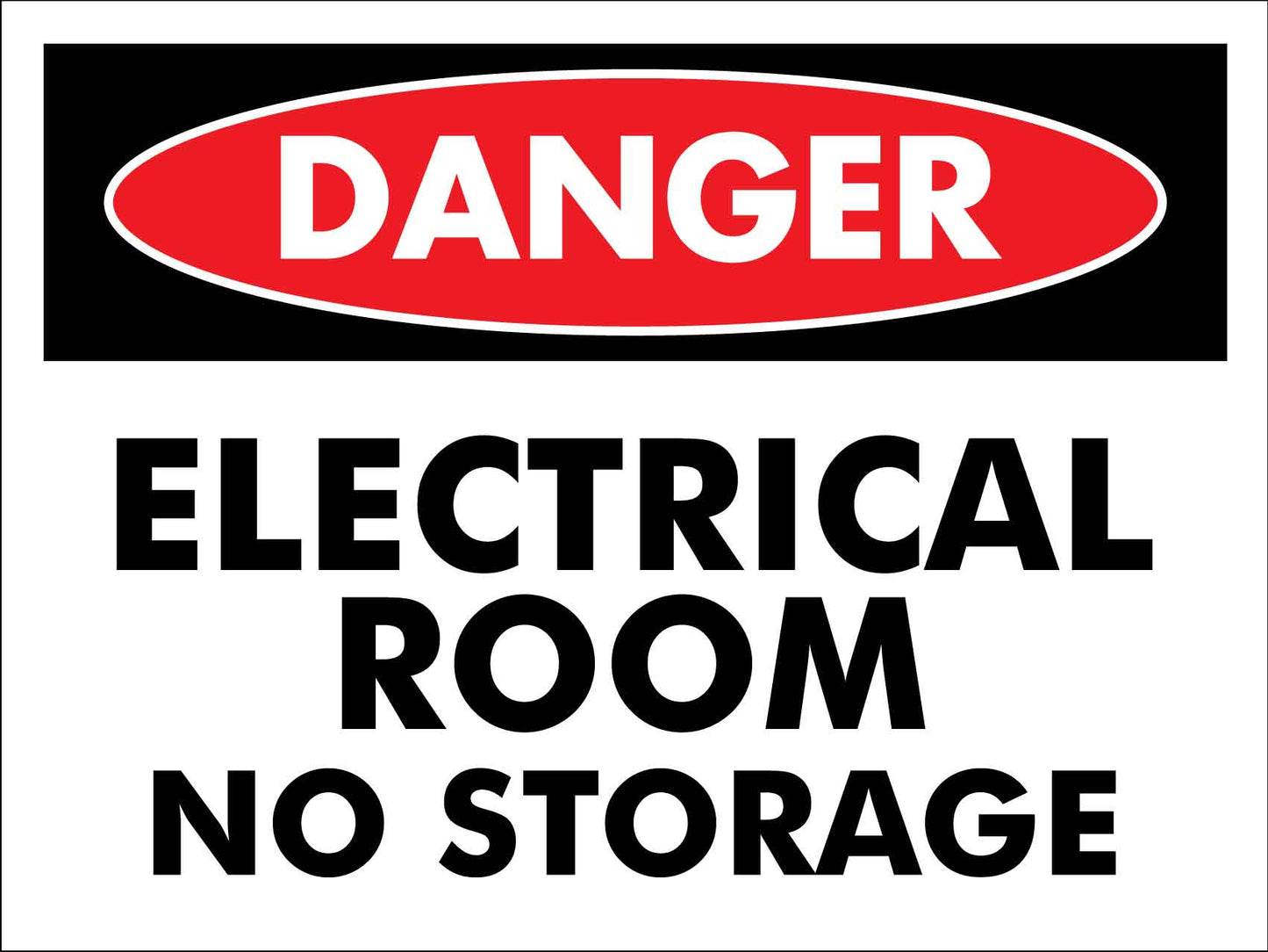 Danger Electrical Room No Storage Sign - New Signs