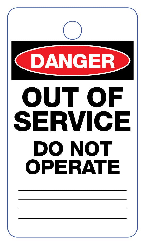 Danger Out Of Service Do Not Operate Lock Out Tag - New Signs