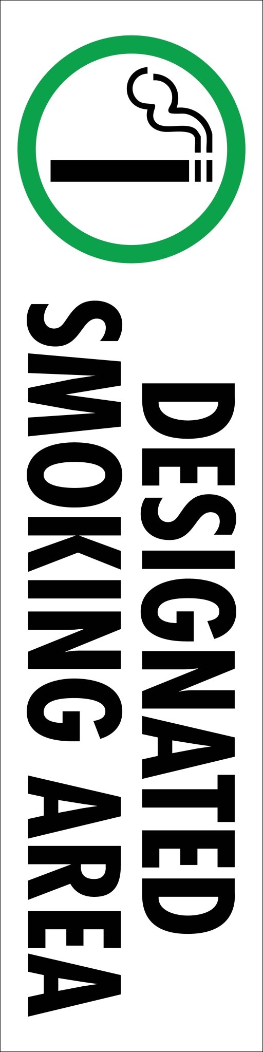 Designated Smoking Area - Corflute Bollard Cover - New Signs