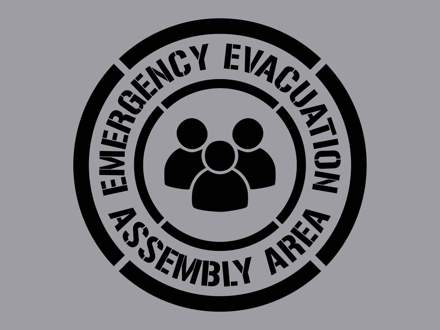 Emergency Evacuation Assembly Area - Aluminium Composite Stencil - New Signs