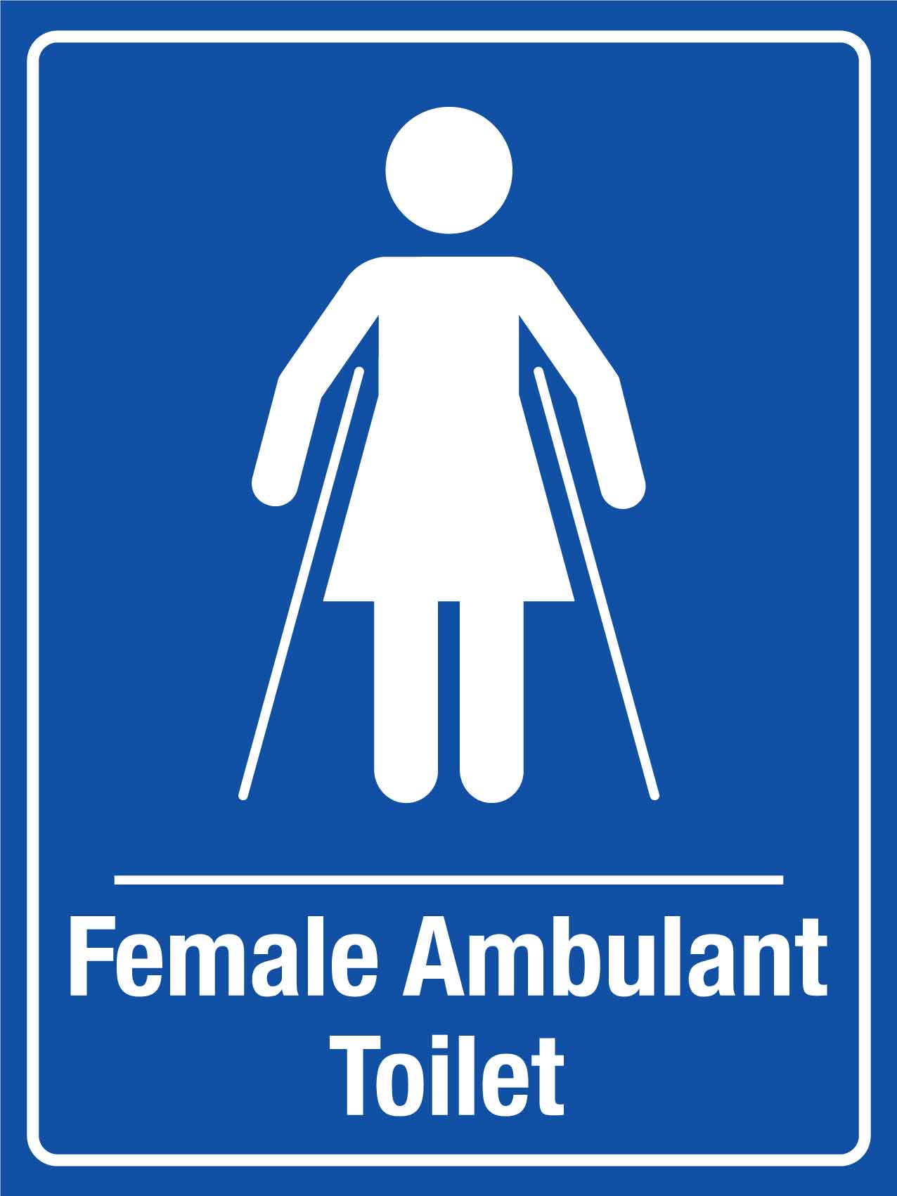 Female Ambulant Toilet Blue Sign - New Signs