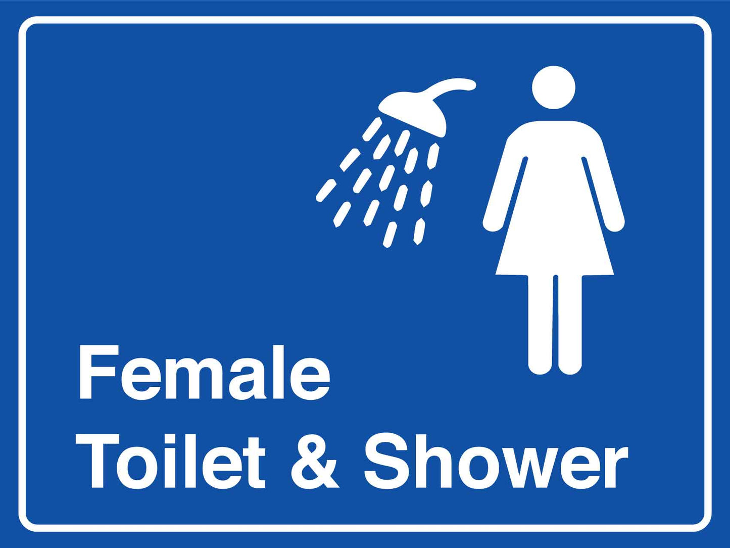 Female Toilet & Shower Blue Sign - New Signs