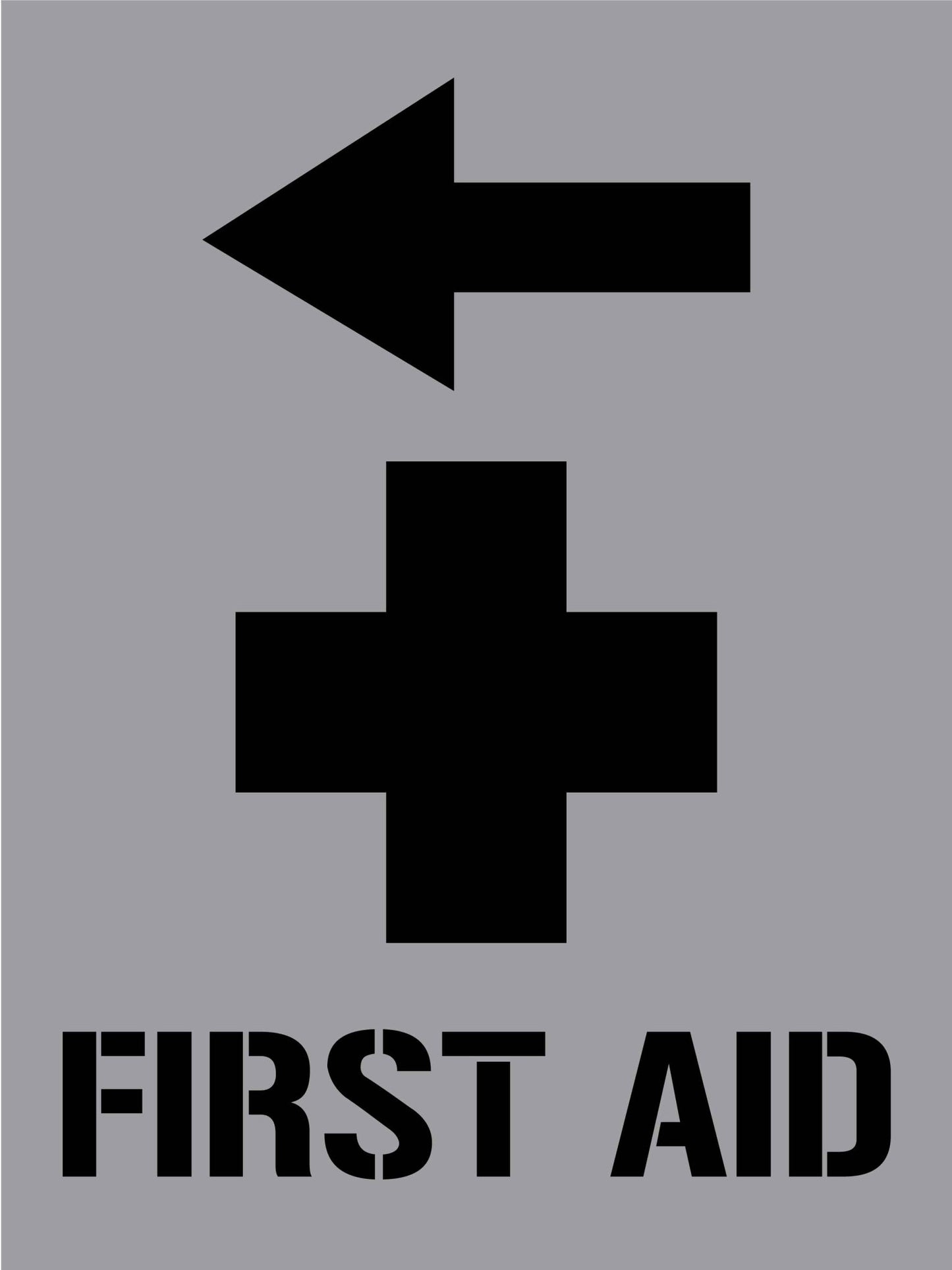 First Aid Left Arrow - Aluminium Composite Stencil - New Signs