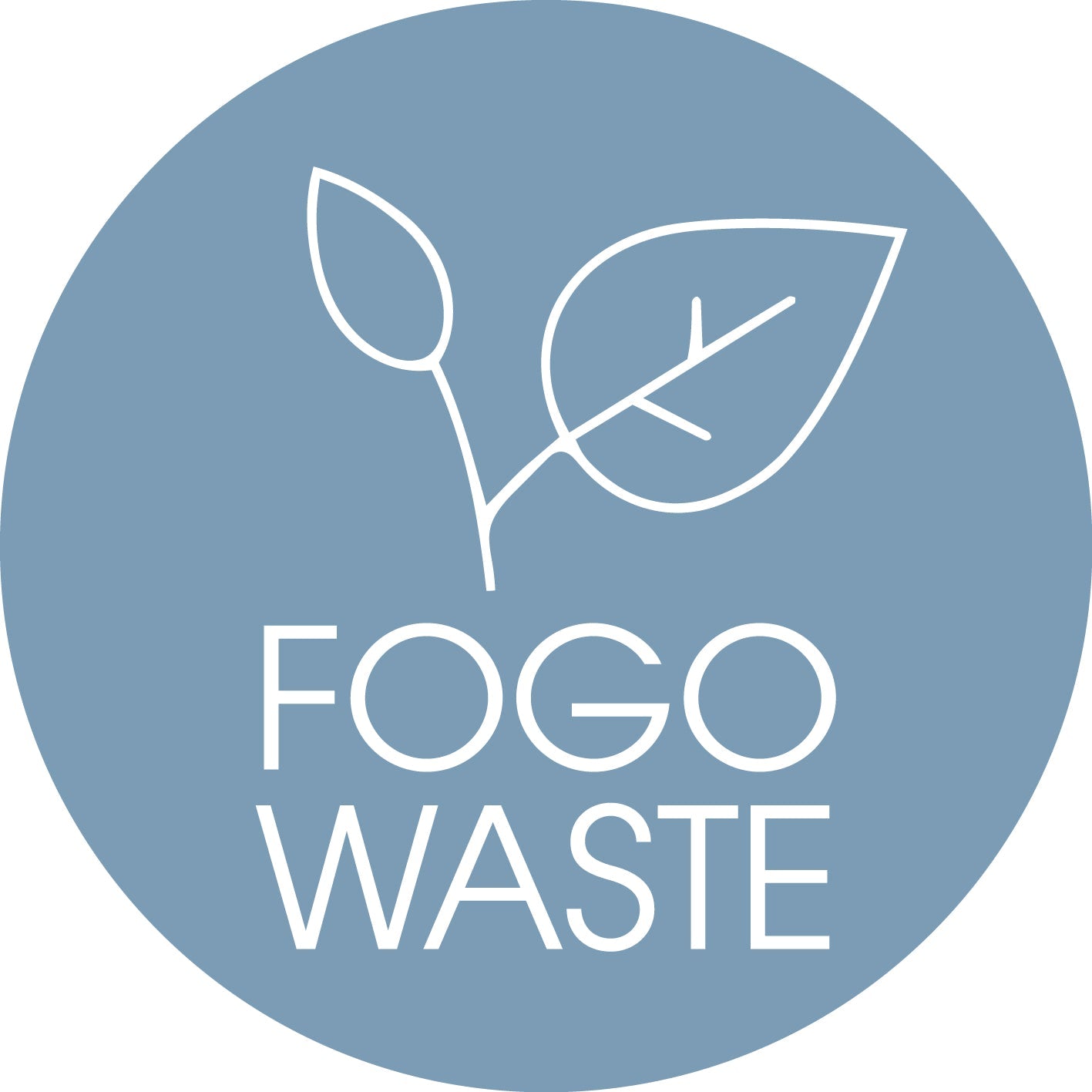 FOGO Ocean Background Circle Bin Sticker - New Signs