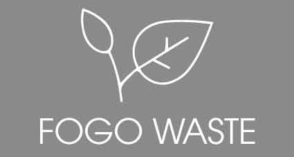 FOGO Waste Grey Background Circle Bin Sticker - New Signs