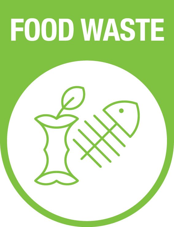 Food Waste Arch Wheelie Bin Stickers - New Signs