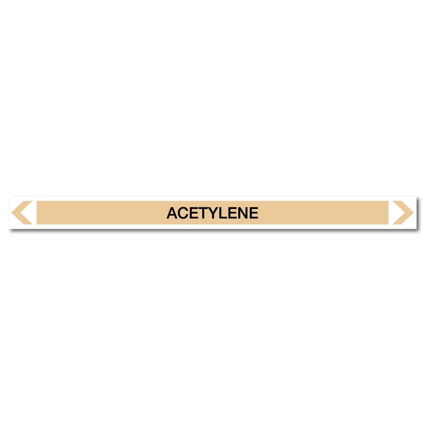 Gases - Acetylene - Pipe Marker Sticker - New Signs