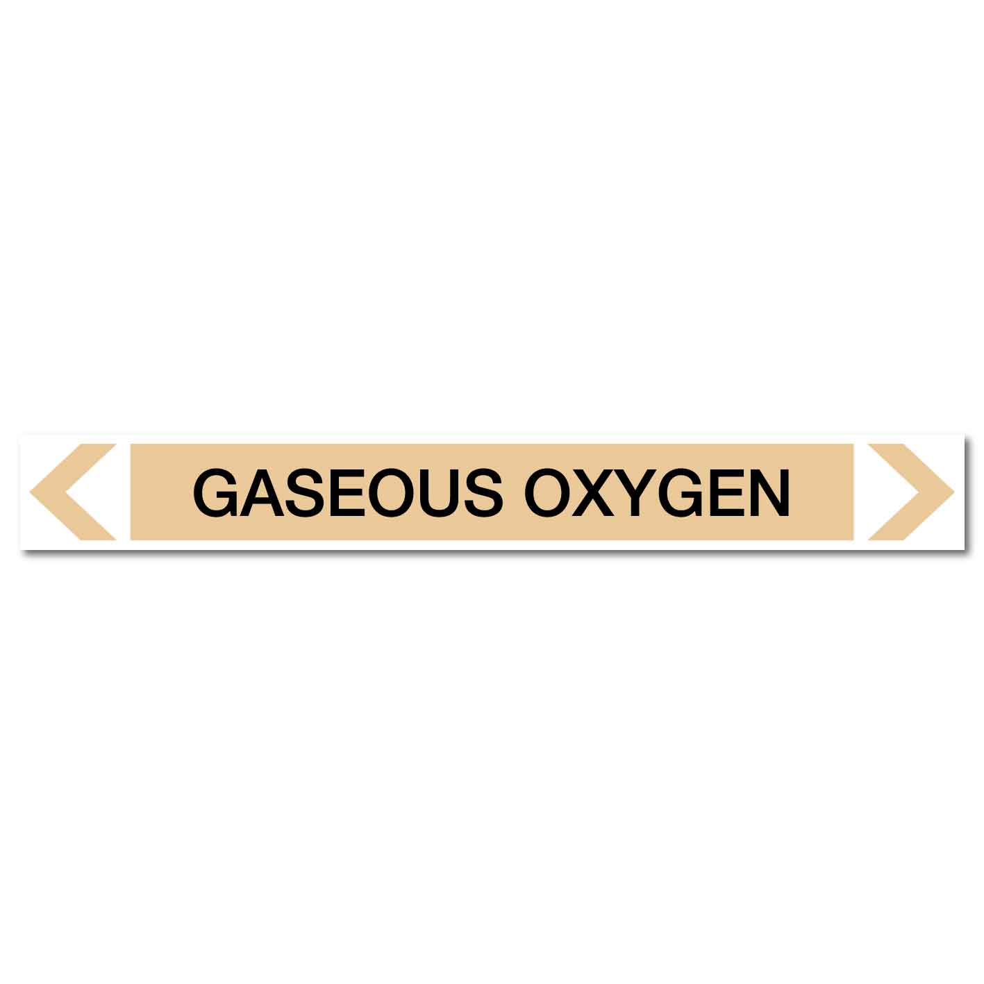 Gases - Gaseous Oxygen - Pipe Marker Sticker - New Signs
