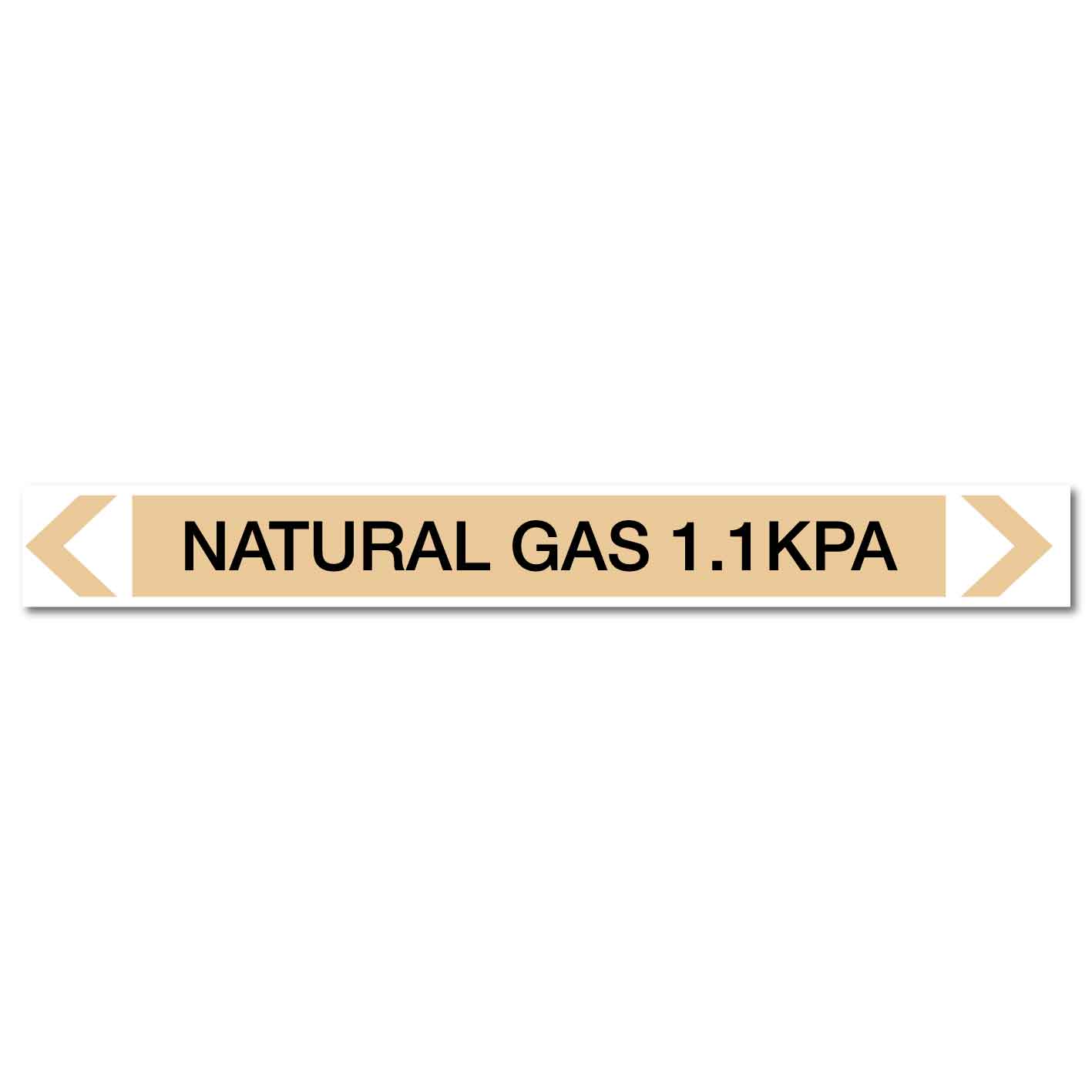 Gases - Natural Gas 1.1kPa - Pipe Marker Sticker - New Signs