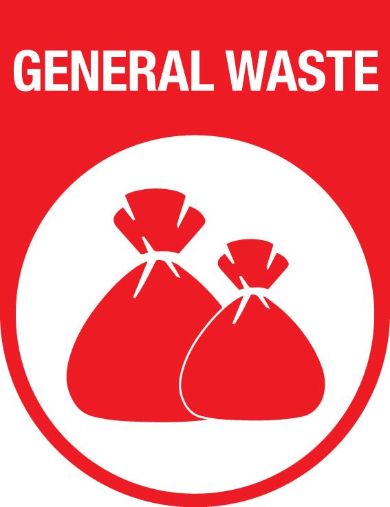 General Waste Arch Wheelie Bin Stickers - New Signs