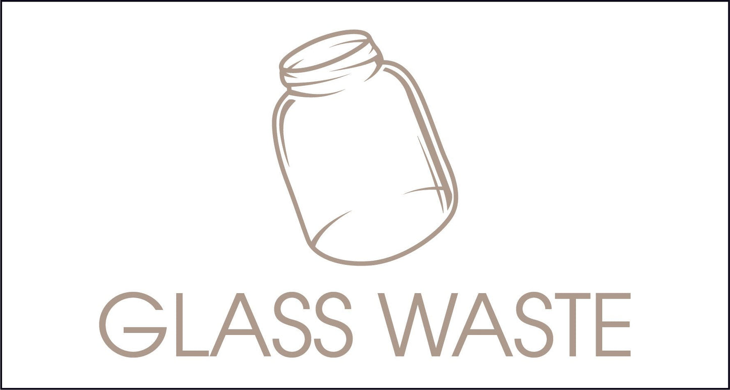 Glass Waste Fawn Bin Sticker - New Signs