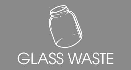 Glass Waste Grey Background Bin Sticker - New Signs