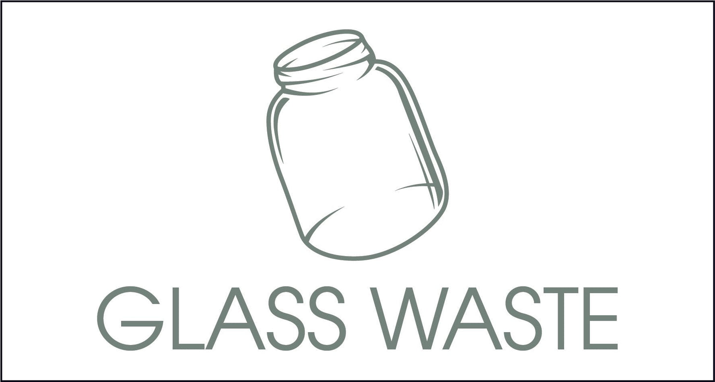 Glass Waste Sage Bin Sticker - New Signs