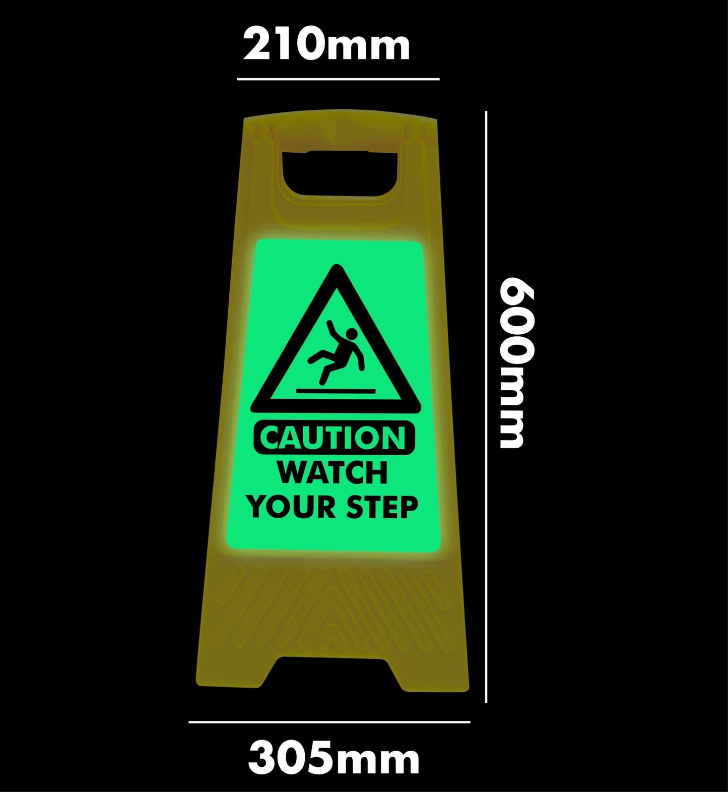 Glow In The Dark - Yellow A - Frame - Caution Watch Your Step - New Signs