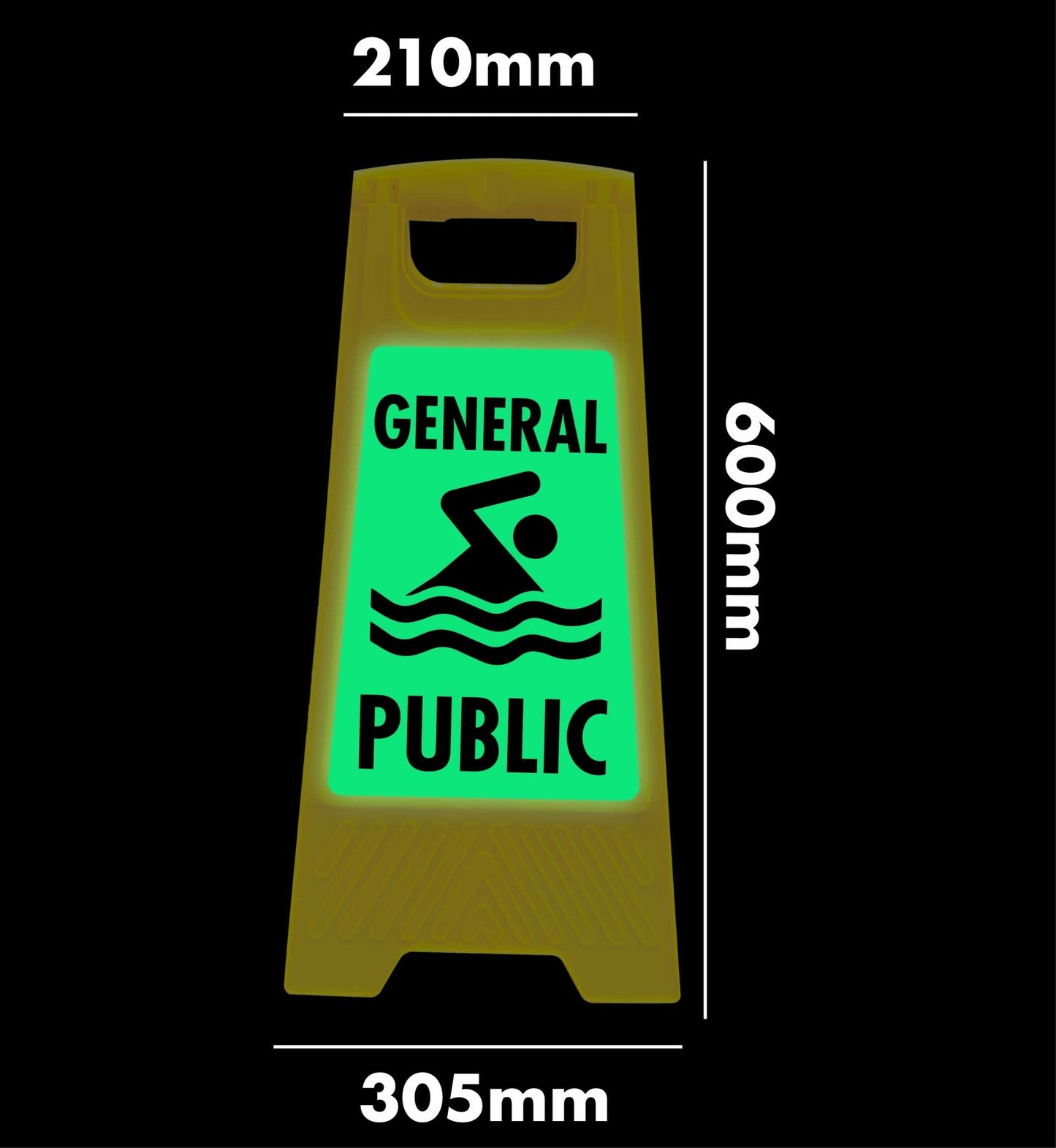 Glow In The Dark - Yellow A - Frame - General Public - New Signs