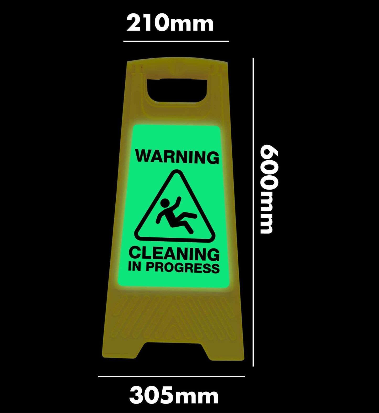 Glow In The Dark - Yellow A - Frame - Warning Cleaning In Progress - New Signs