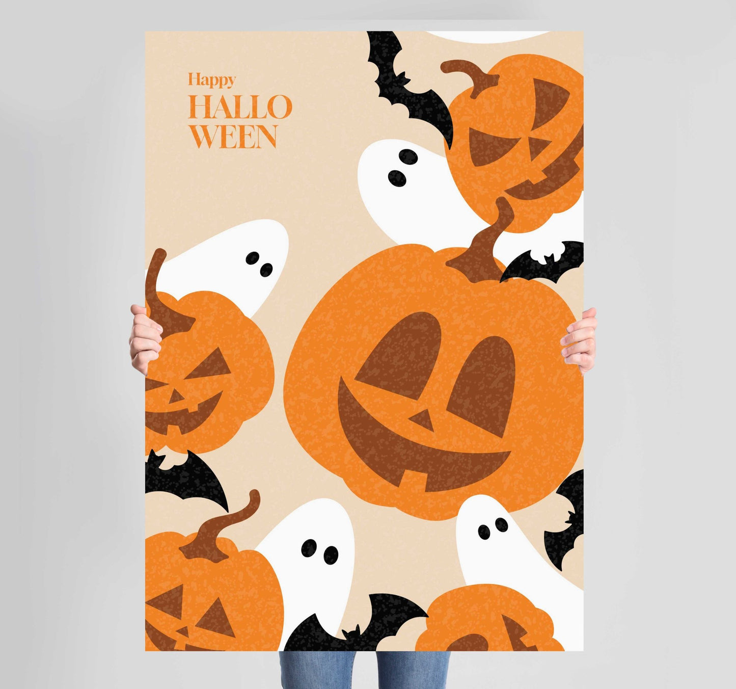 Halloween Pumpkin Ghost Poster Wall Art Prints - New Signs