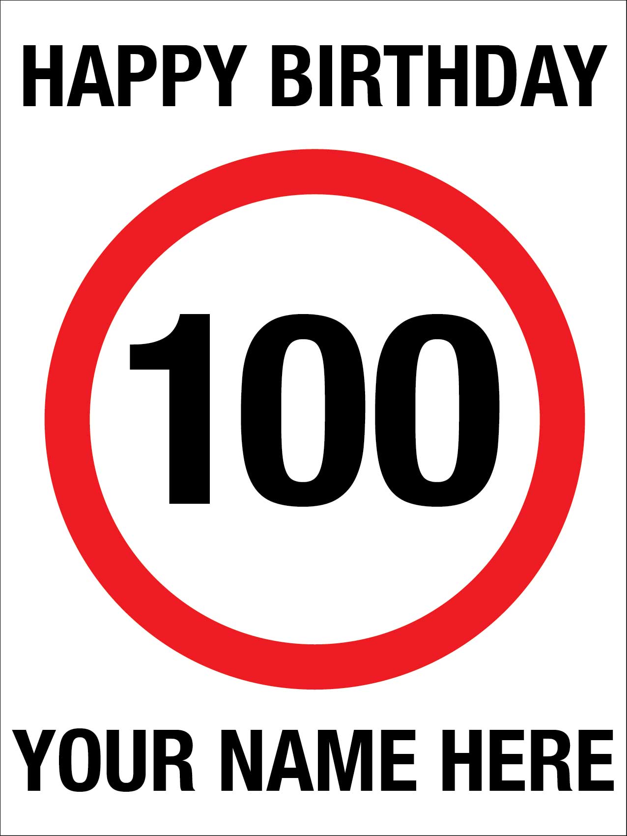 Happy Birthday Custom Speed Sign - New Signs