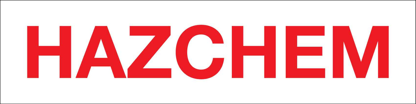 Hazchem 600mm x 150mm Sign - New Signs
