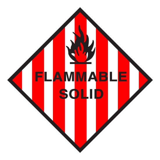 Hazchem CLASS 4 - FLAMMABLE SOLID - Sticker - New Signs